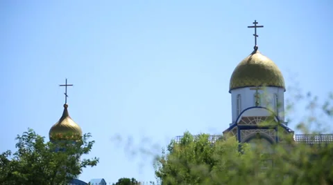 Church on blue sky background Stock Footage 66447217