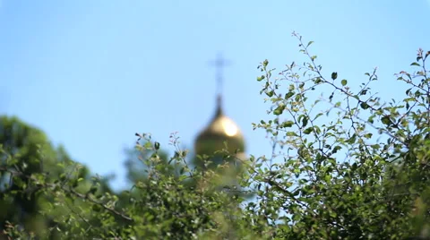 Church on blue sky background Stock Footage 66447222