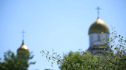 Church on blue sky background Stock Footage 66447225