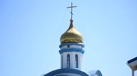 Church on blue sky background Stock Footage 66447227