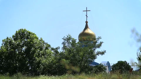 Church on blue sky background Stock Footage 66447290