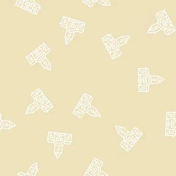 Church building line seamless pattern Ilustración de archivo