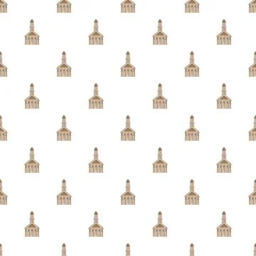 Church building pattern creating religious background design Stock Illustration