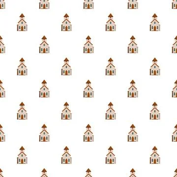 Church building pattern creating religious background design 스톡 일러스트