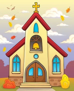 Church building theme image Ilustración de archivo