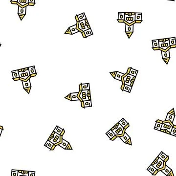 Church building vector seamless pattern Ilustración de archivo