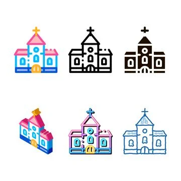 Church building for wedding ceremony vector icon designs Ilustración de archivo