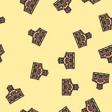 Church byzantine vector seamless pattern Stock Illustration