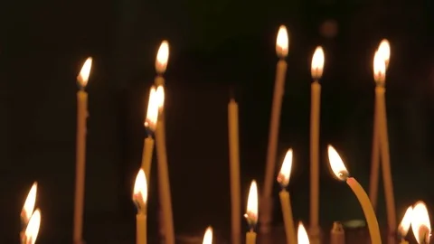 Church candles close up. Stock Footage