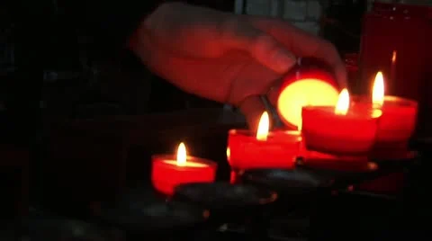 Church candles Stock Footage