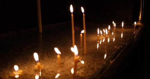 Church Candles Stock Footage 133353257