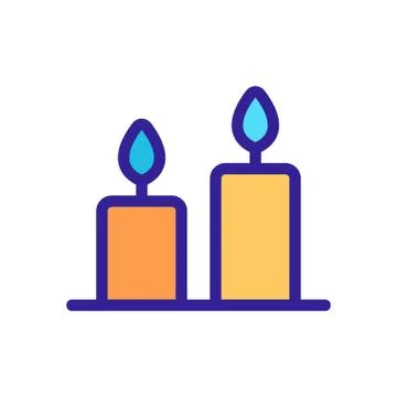 Church candles icon vector. Isolated contour symbol illustration Stock Illustration