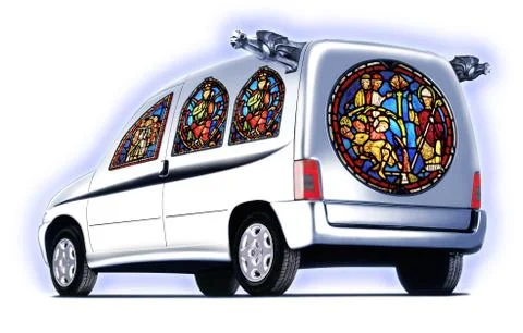 Church Car Stock Illustration