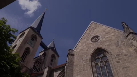 Church Cathedral Wall Stained Glass Bell Tower Sky Day 2026 a Stock Footage 341663454