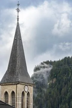 A church in the Chatel mountain Stock Photos