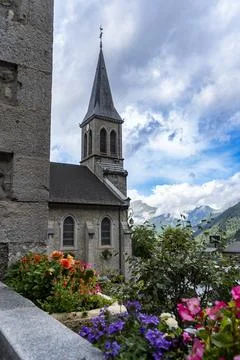 A church in the Chatel mountain Stock Photos