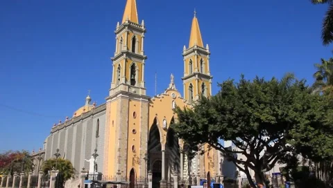 Church in the city Stock Footage 1124019