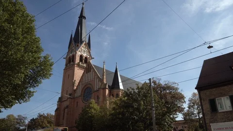 Church in the city Video stock 100109480