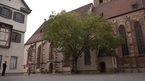 Church in the city with tree Stock Footage 100275979