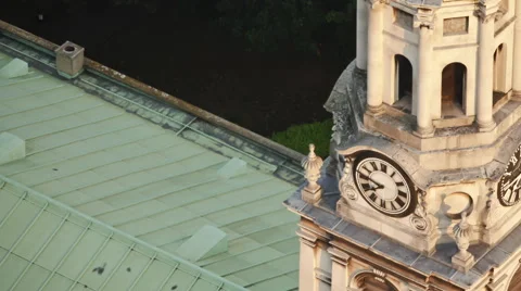 Church Clock Evening Time Lapse Stock Footage 50214340