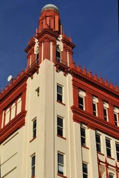 A Church Clock Tower in Saint Augustine Florida Stock Photos