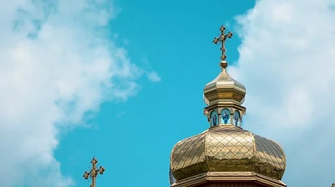 Church With Clouds In Summer Time Lapse Video stock 56749609