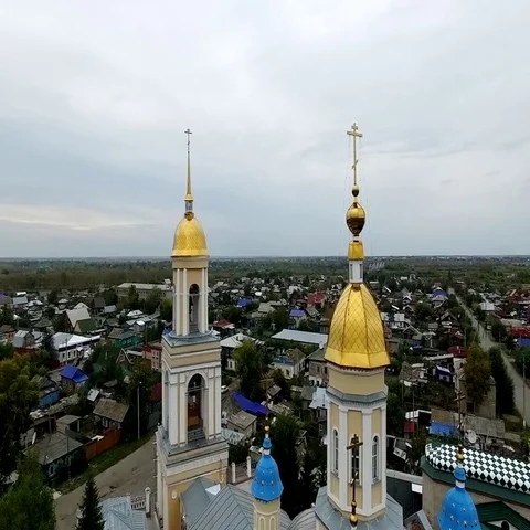 Church in cloudy weather Stock Footage 69539536