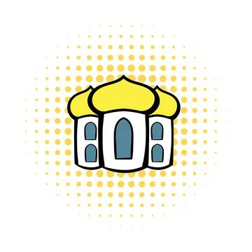 Church comics icon Stock Illustration
