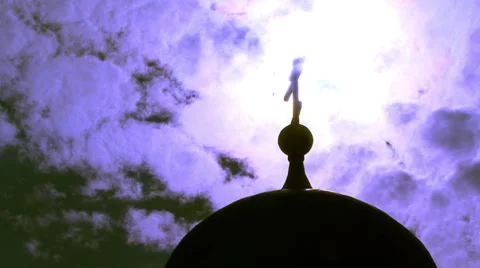 Church cross. blue clouds Stock Footage 41387414