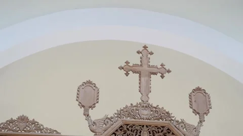 Church cross interior tilt down Vídeo Stock 240906512