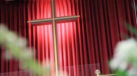 Church cross rack focus Stock Footage 11814747