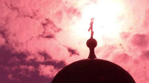 Church cross. red clouds Stock Footage 41387508