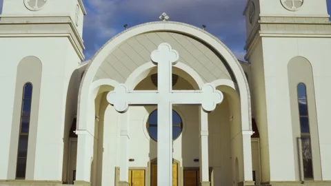 Church Cross with Sky in Background Stock Footage 144712083