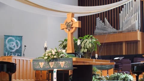 Church cross slowmo Video stock 243308445
