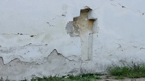 Church cross in the wall Stock Footage 98464596
