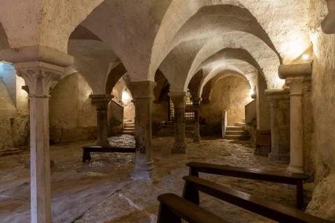 Church Crypt Vezelay Stock Photos