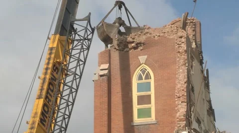 Church demolition  스톡 동영상 1002521