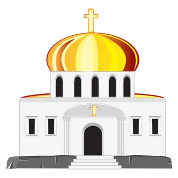 Church with dome Stock Illustration