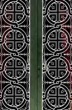 Church door iron pattern Stock Photos