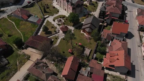 Church-drone-12 Stockbeeldmateriaal 135679997