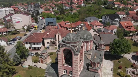 Church-drone-15 Stockbeeldmateriaal 135681310