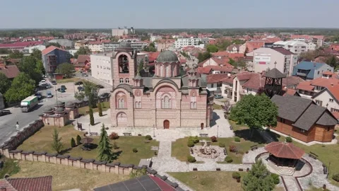 Church-drone-17 Stockbeeldmateriaal 135681669