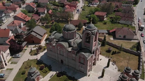 Church-drone-22 Stockbeeldmateriaal 135689233