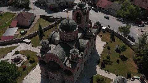 Church-drone-3 Stockbeeldmateriaal 135677551