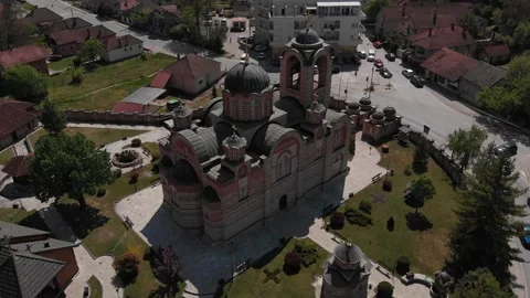 Church-drone-4 Stockbeeldmateriaal 135678929