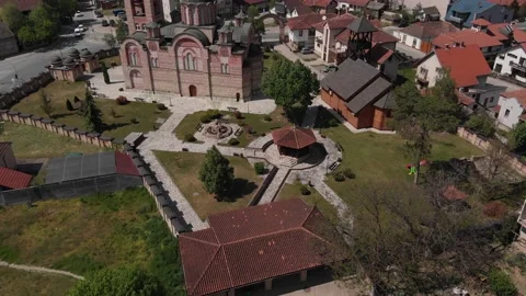 Church-drone-6 Stockbeeldmateriaal 135678747