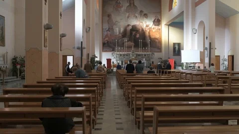 Church during mess Stock Footage 89973913