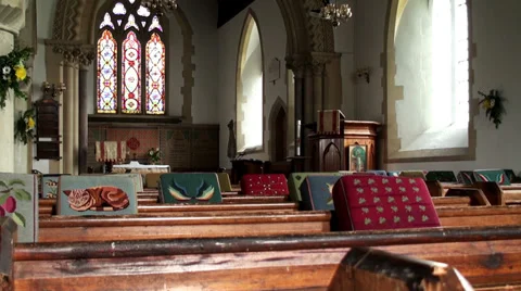 CHURCH WITH EMPTY PEWS Stock Footage 37320260