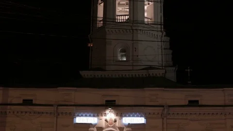 Church in the evening on christmas easter Stock Footage 108176790
