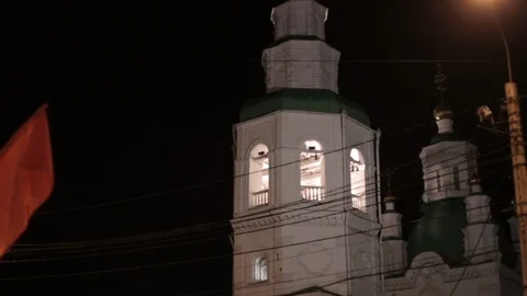 Church in the evening on christmas easter Stock Footage 108177147